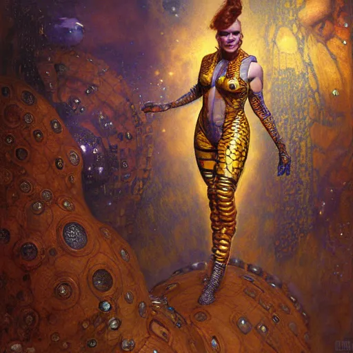 Prompt: portrait of a snake with human face wearing a space suit. shadowrun furaffiniy cyberpunk fantasy highly detailed painting by gaston bussiere craig mullins jc leyendecker gustav klimt artgerm greg rutkowski john berkey, bergey, craig mullins, ruan jia, raymond swanland, jeremy mann, tom lovell, alex malveda