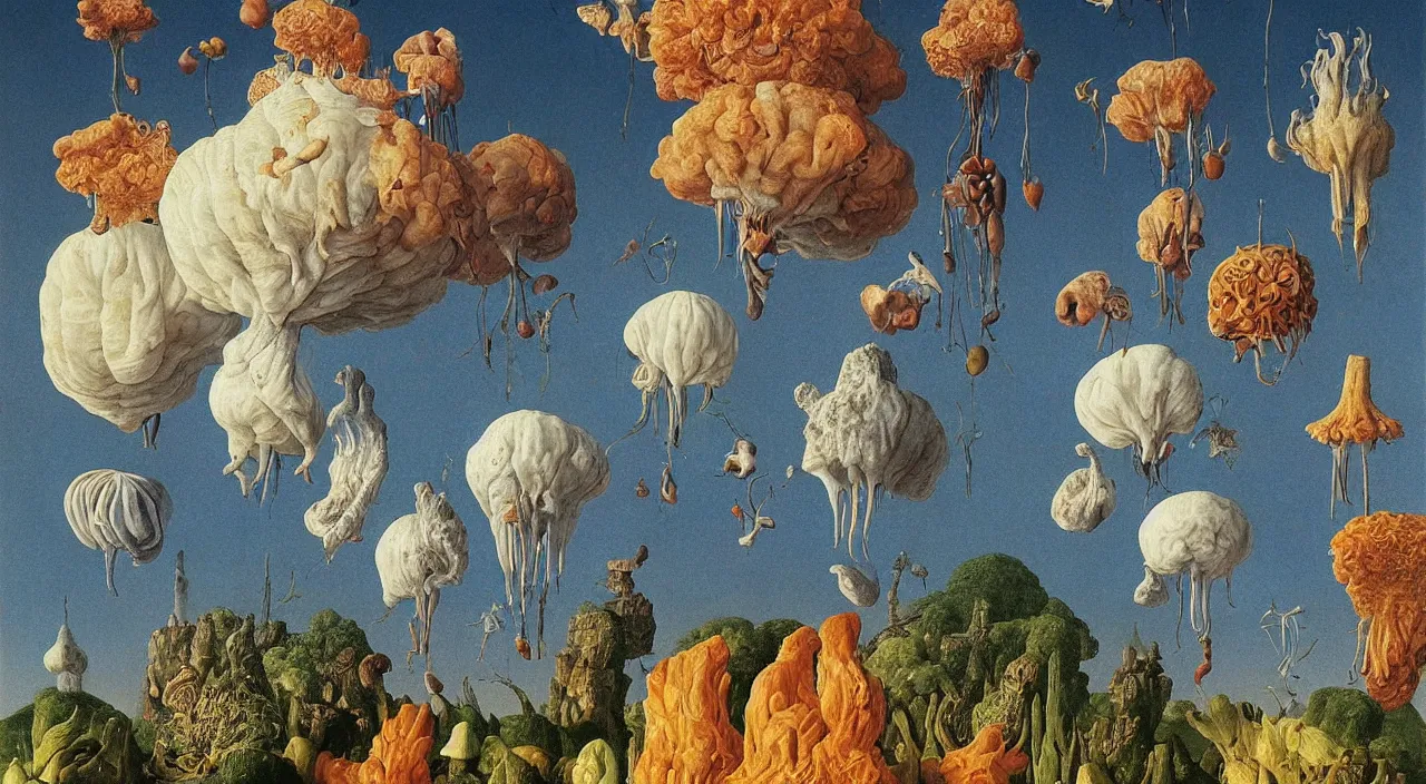 Prompt: a single colorful! tall d & d fungus white! clear empty sky, a high contrast!! ultradetailed photorealistic painting by jan van eyck, audubon, rene magritte, agnes pelton, max ernst, walton ford, andreas achenbach, ernst haeckel, hard lighting, masterpiece