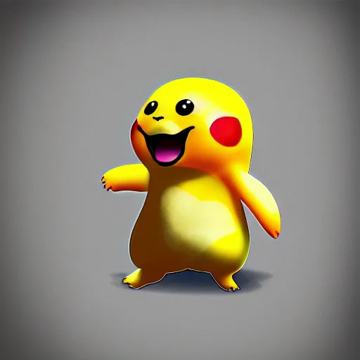 Image similar to Hyperrealistic Pikacho, photograph, standing on a blank background