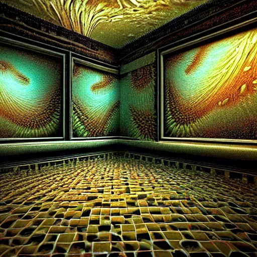 Prompt: hyperrealism photography computer simulation visualisation of parallel dark universe detailed old bath in the detailed ukrainian village garden in dramatic scene from movie the big lebowski ( 1 9 9 8 ) by taras shevchenko and alejandro jodorowsky and andrei tarkovsky rendered in mandelbulb 4 d fractal