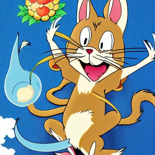 Image similar to tom and jerry in anime style