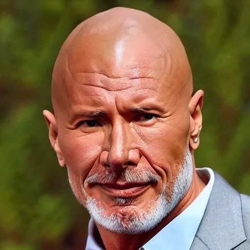 Prompt: Harrison Ford impersonating Dwayne Johnson