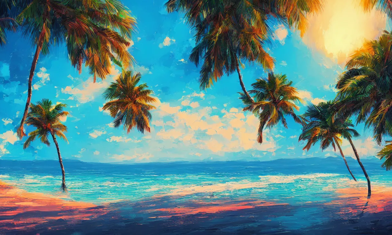 Image similar to paradise beach by alena aenami artworks in 4 k