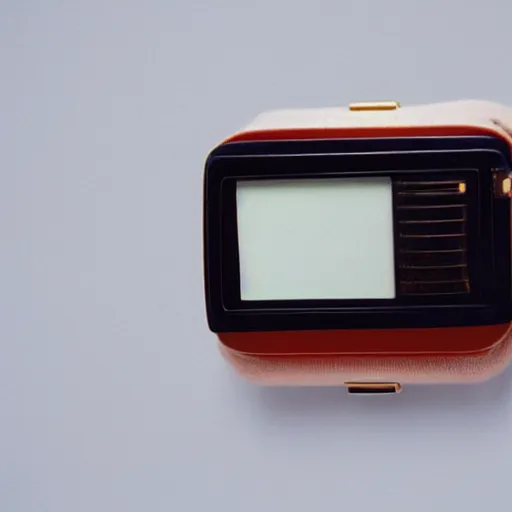 Prompt: a wrist watch from 1 9 8 0 with an old tv screen, inspired by hartmut esslinger