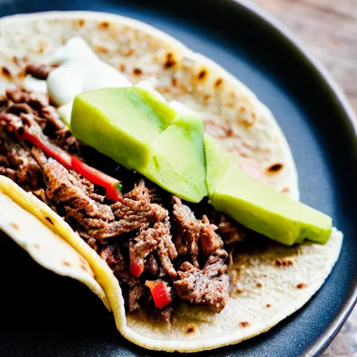 Prompt: a taco slathered with just beef grease