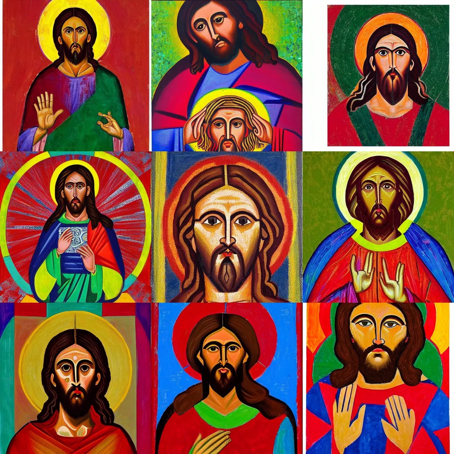 Prompt: Christ Pantocrator by Alma Thomas