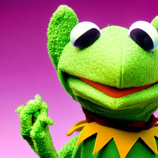 Image similar to stills of Kermit the Frog from Sesame Street in JoJo's Bizarre Adventure