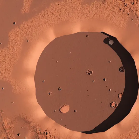 Image similar to wide shot a circular portal opened in an empty field showing an astronaut on the surface of mars on the other side. hyper realistic, 4 k