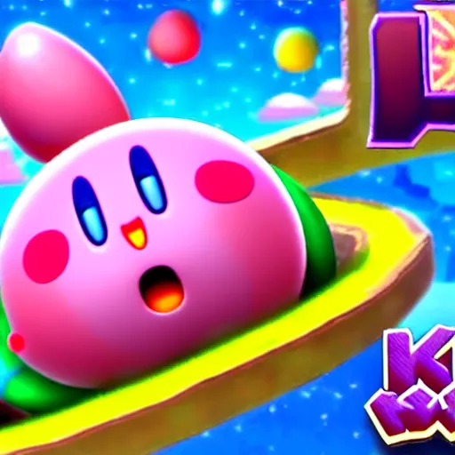 Prompt: kirby consuming his own body, kirby's dreamland gameplay