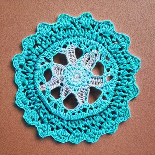 Prompt: intricate crochet jelly fish, product photo