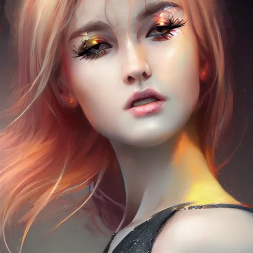 Image similar to half - electric striking woman, cute - fine - face, pretty face, oil slick hair, realistic shaded perfect face, extremely fine details, realistic shaded lighting, dynamic background, artgerm, 8 k ultra realistic, highly detailed, character design by kan liu