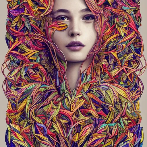 Image similar to the portrait of an unbelievably beautiful and sophisticated young woman made up of peppers looking straight up, an ultrafine detailed illustration by james jean, intricate linework, bright colors, final fantasy, behance contest winner, vanitas, angular, altermodern, unreal engine 5 highly rendered, global illumination, radiant light, detailed and intricate environment