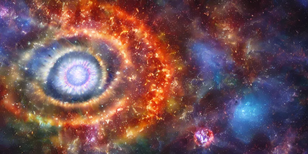 Image similar to a marble with the helix nebula inside it, glowing, intricate particles, hyper detailed, photorealistic, unreal engine, octane render, 8 k,