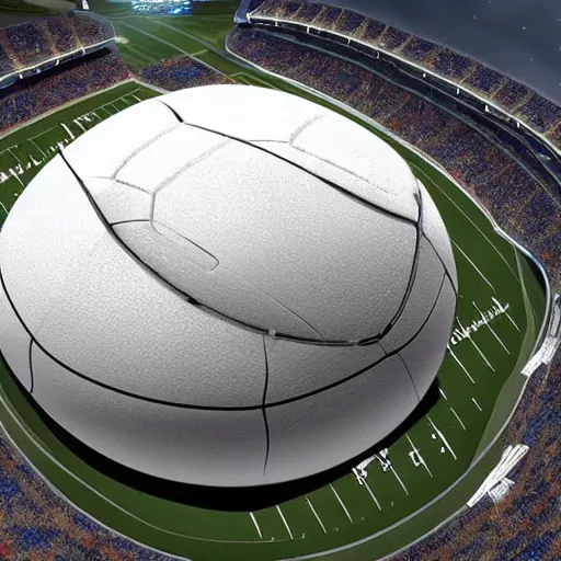 Prompt: a huge football stadium on the moon