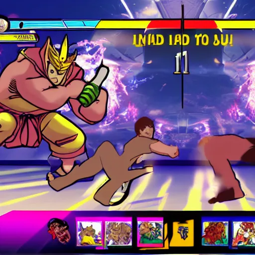 Image similar to in - game screenshot of big floppa fighting game