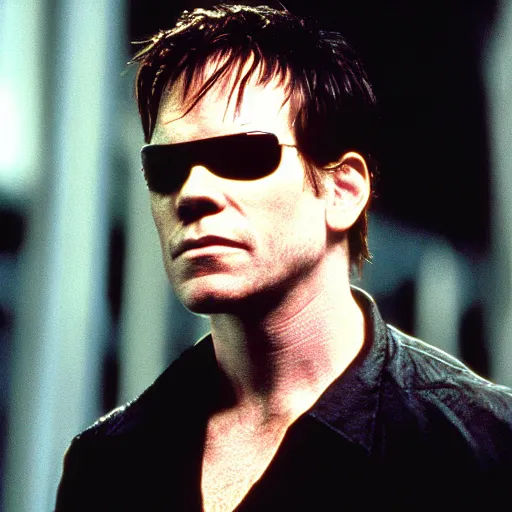 Prompt: michael c. hall as neo in the matrix movie still