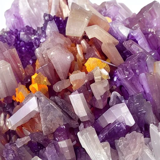 Prompt: wulfenite amethyst crystals