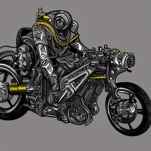 Prompt: a detailed intricate beautiful rocket-powered cyberpunk-style flying motorbike, trending on arstation