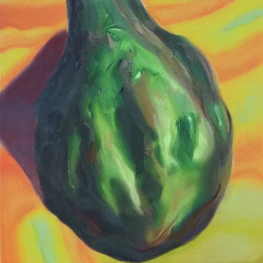 Prompt: fire potato, oil on canvas