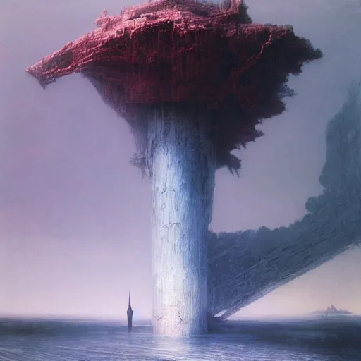 Prompt: gods of the deep, throne worlds, ascendent plane, by Beksinski Finnian and Ruan Jia