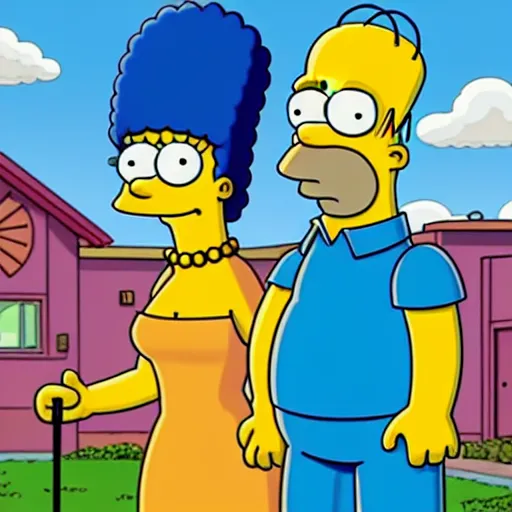 Image similar to the simpsons as real people, very detailed face, 4 k