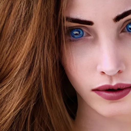 Prompt: Her eyebrows were a shade darker than her hair. They were thick and almost horizontal, emphasizing the depth of her eyes. Full body shot. Her face was captivating by reason of a certain frankness of expression and a contradictory subtle play of features. Her manner was engaging, blue eyes, 8k,