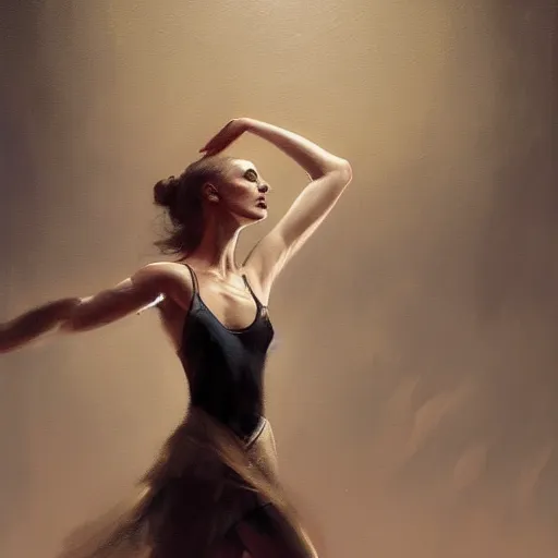 Prompt: oil painting dancer woman, with dancer men herb rose, by greg rutkowski, artstation