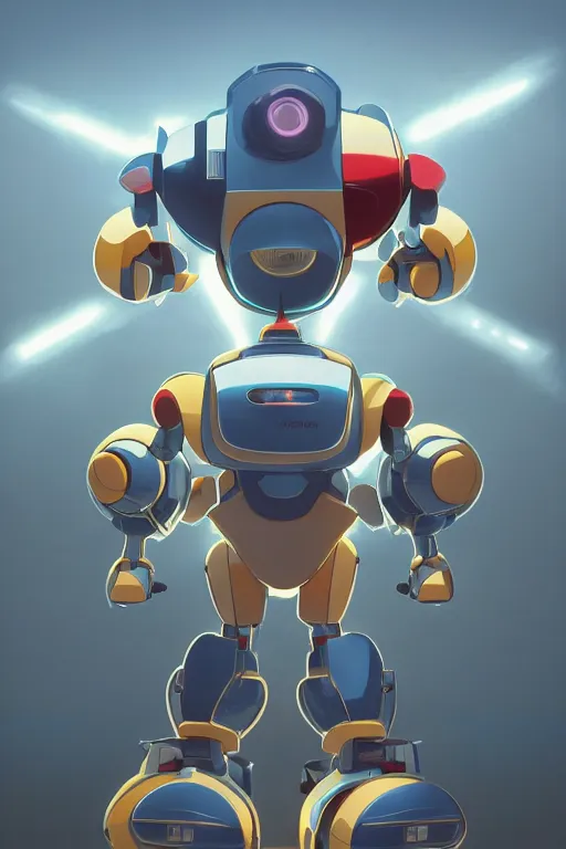 Image similar to metabots medabots medarotto medarot robot minimalist comics, behance hd by jesper ejsing, by rhads, makoto shinkai and lois van baarle, ilya kuvshinov, rossdraws global illumination ray tracing hdr radiating a glowing aura