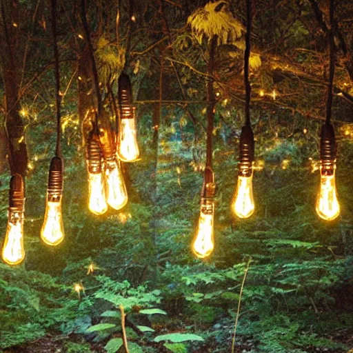 Image similar to big lightbulbs with fireflies in them