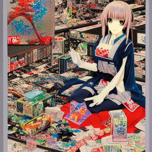 Image similar to 8 k 3 d capture scan of japanese otaku package, high textured, conceptual, intricate detailed painting, illustration sharp detail, manga 1 9 9 0