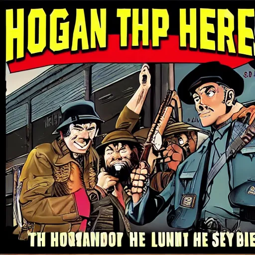 Image similar to scene from hogan's heroes in the style of lupin the third