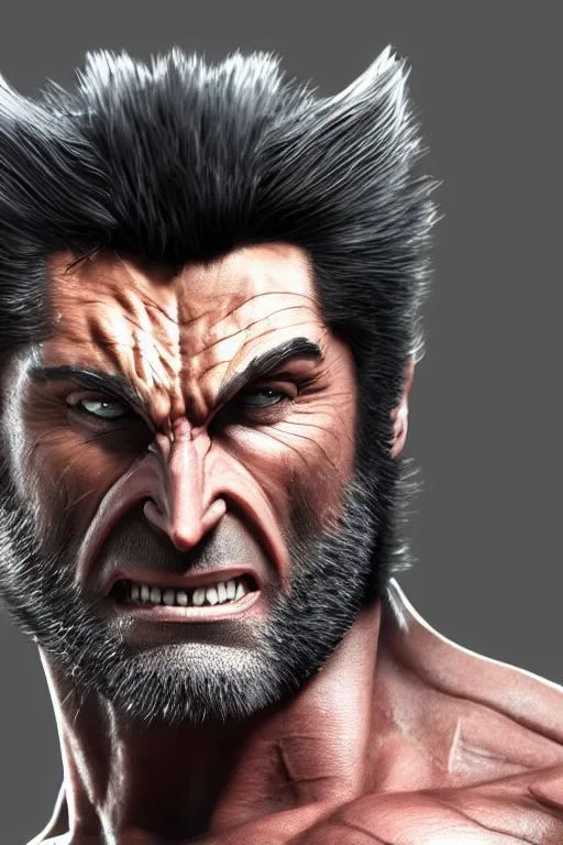 Prompt: Wolverine,muscle extremely detailed, full face, mouth, trending on artstation, pixiv, cgsociety, hyperdetailed Unreal Engine 4k 8k ultra HD, WLOP