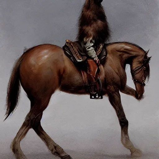 Prompt: hybrid of mouse and horse, half horse - half mouse, digital art fantasy art, art by george stubbs, jakub rozalski