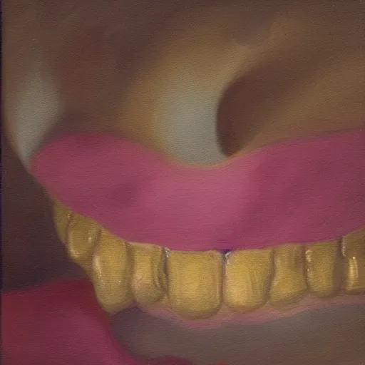 Image similar to helga pataki's teeth, soft rainbow light, painting by fragonard