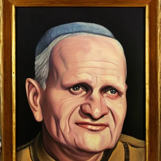 Prompt: Holy Karol Wojtyła oil painting