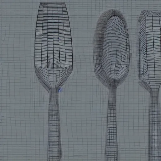 Image similar to 3d model topology of a fork