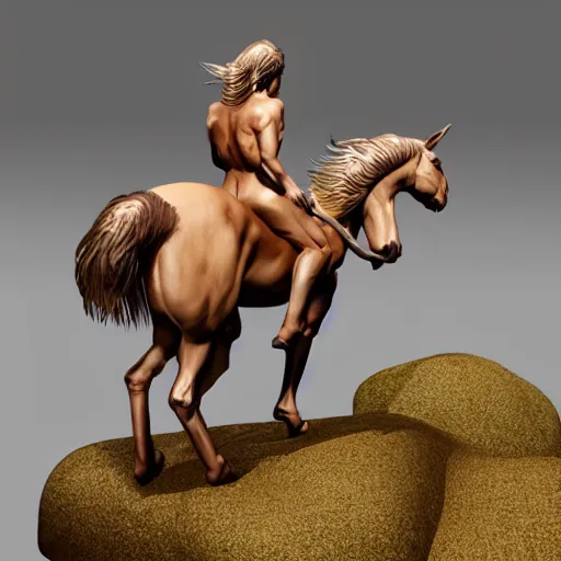 Prompt: A centaur, 3D render, photorealistic, detailed.