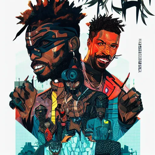 Prompt: a matte painting of killmonger, drip, stylish, sleek, by sachin teng