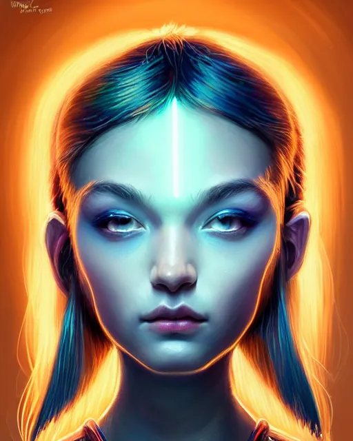 Prompt: portrait of warrior pixie, glowing lights!! intricate, elegant, highly detailed, digital painting, artstation, concept art, smooth, sharp focus, illustration, disney stuyle, symmetry face, fine details. surreal, by ilya kuvshinov, katsuhiro otomo, kidmo!!!, trending on artstation, munreal engine 5