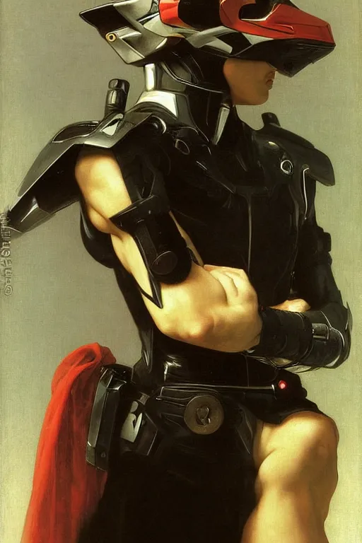 Image similar to portrait of a kamen rider rx, majestic, solemn, by bouguereau