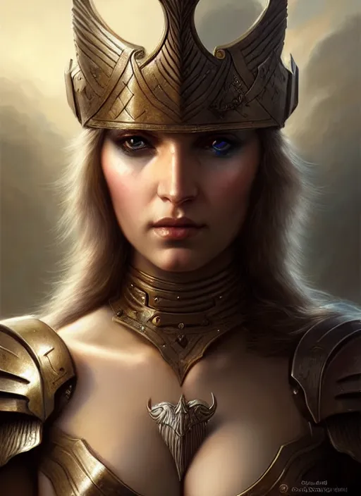 Prompt: valkyrie, beautiful face, highly detailed face!!!, big breasts!!, opened armour, true anatomy!, extremely detailed!, digital painting, unreal engine 5, art by tom bagshaw