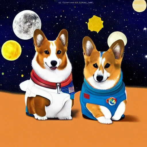 Prompt: space corgis