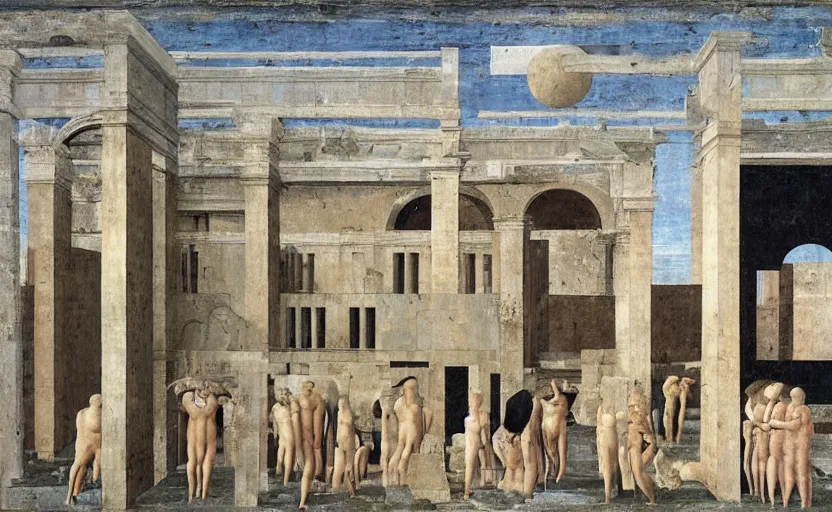 Image similar to a building in the ideal city by piero della francesca