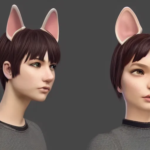 Image similar to human-like characters with animal ears, 4k, sharp focus, photorealistic