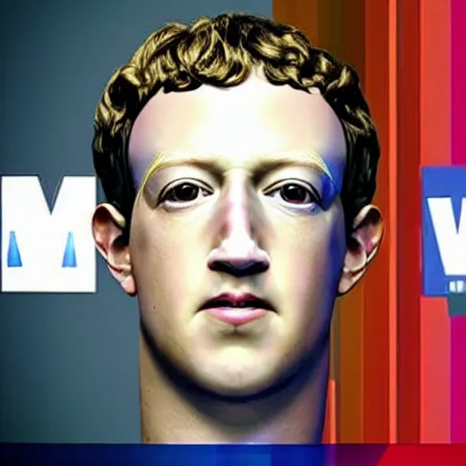 Image similar to mark zuckerberg as an eerie prototype uncanny valley android