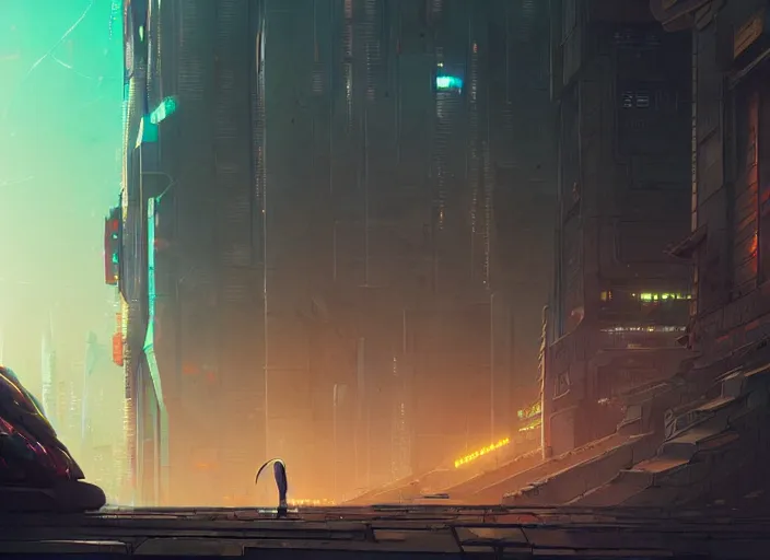 Prompt: cyberpunk mole rat, details, futuristic, epic, destroyed city, landscape illustration concept art anime key visual trending pixiv fanbox by wlop and greg rutkowski and makoto shinkai and studio ghibli and kyoto animation symmetrical facial features