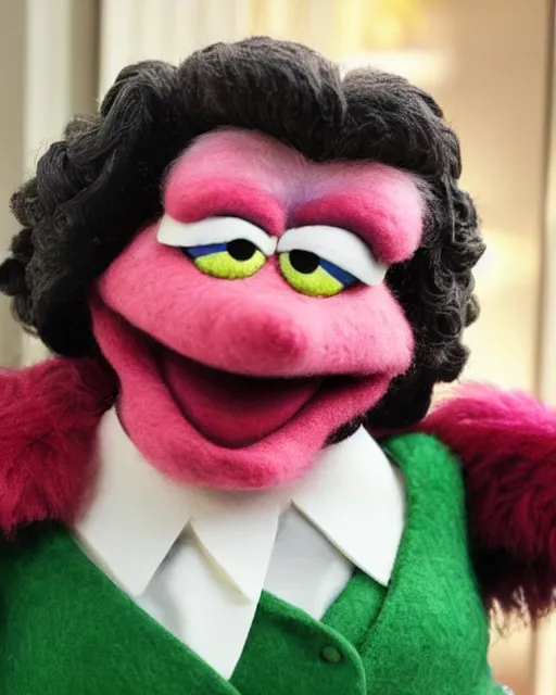 Image similar to phyllis vance as a muppet. highly detailed felt. hyper real photo. 4 k.