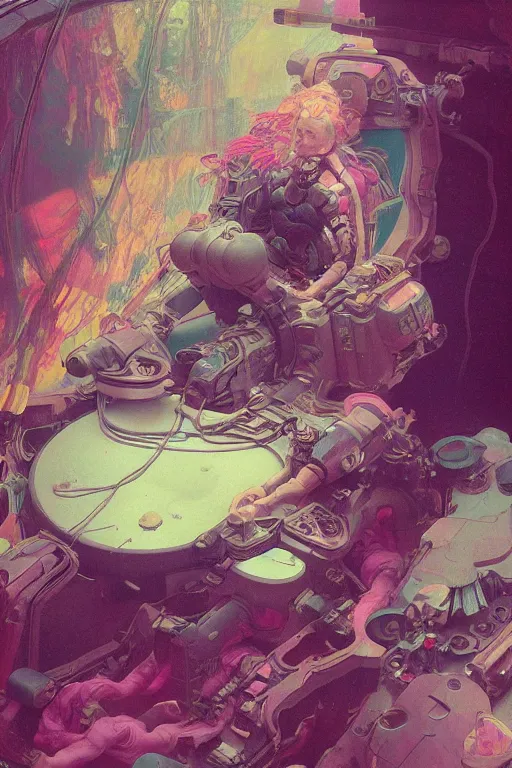 Prompt: interior of a digesting Stomach filled with glowing pink water, Cross section, Claustrophobic, seapunk Mecha , vaporwave , digital art, artstation, by WLOP, Ilya repin, alphonse mucha., Very highly detailed 8K, octane, Digital painting, the golden ratio,