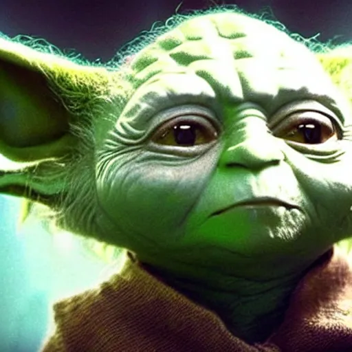 Prompt: a film still of yoda's spirit in star wars realistic, detailed