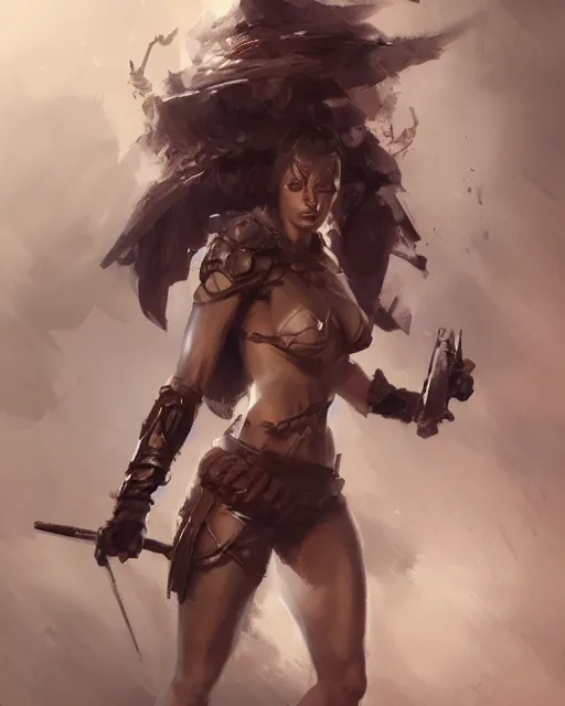 Image similar to beautiful female warrior, accurate anatomy, by Stanley Artgerm Lau, WLOP, Rossdraws, frank frazetta, Andrei Riabovitchev, Marc Simonetti, tranding on artstation